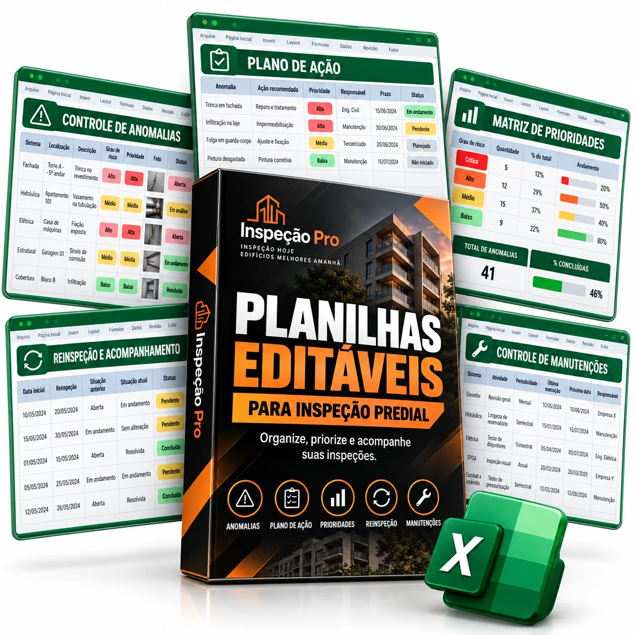 Planilhas editáveis